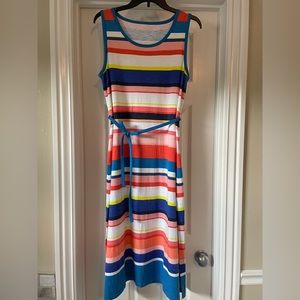 Talbots Multi-Color Striped Dress Size M